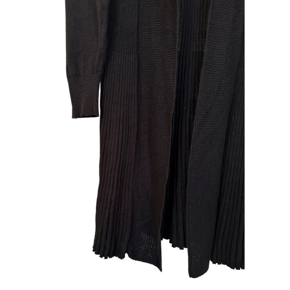 Sabra Women's Open Front Knit Cardigan Long Sleeve Cotton Acrylic Size S Black - Picture 6 of 9